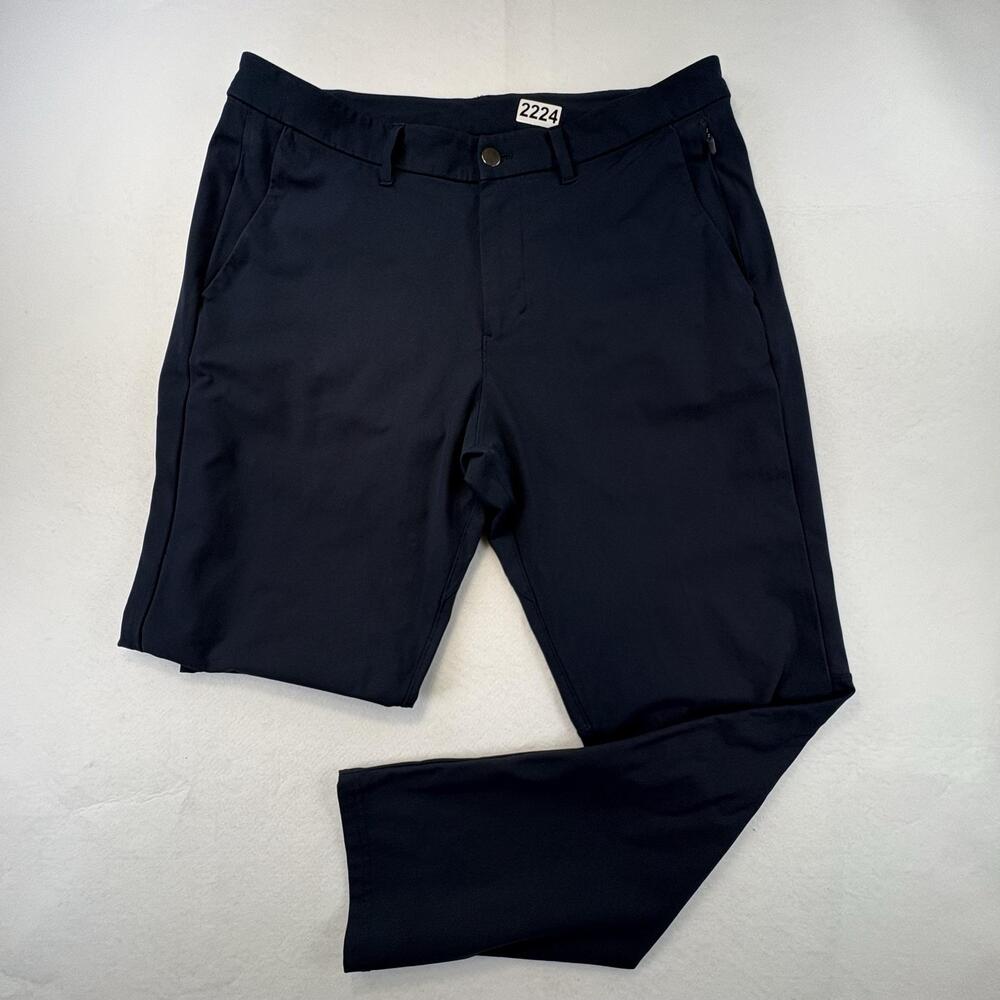 Lululemon Commission Pant Slim 34x28 True Navy Warpstreme ABC Mens